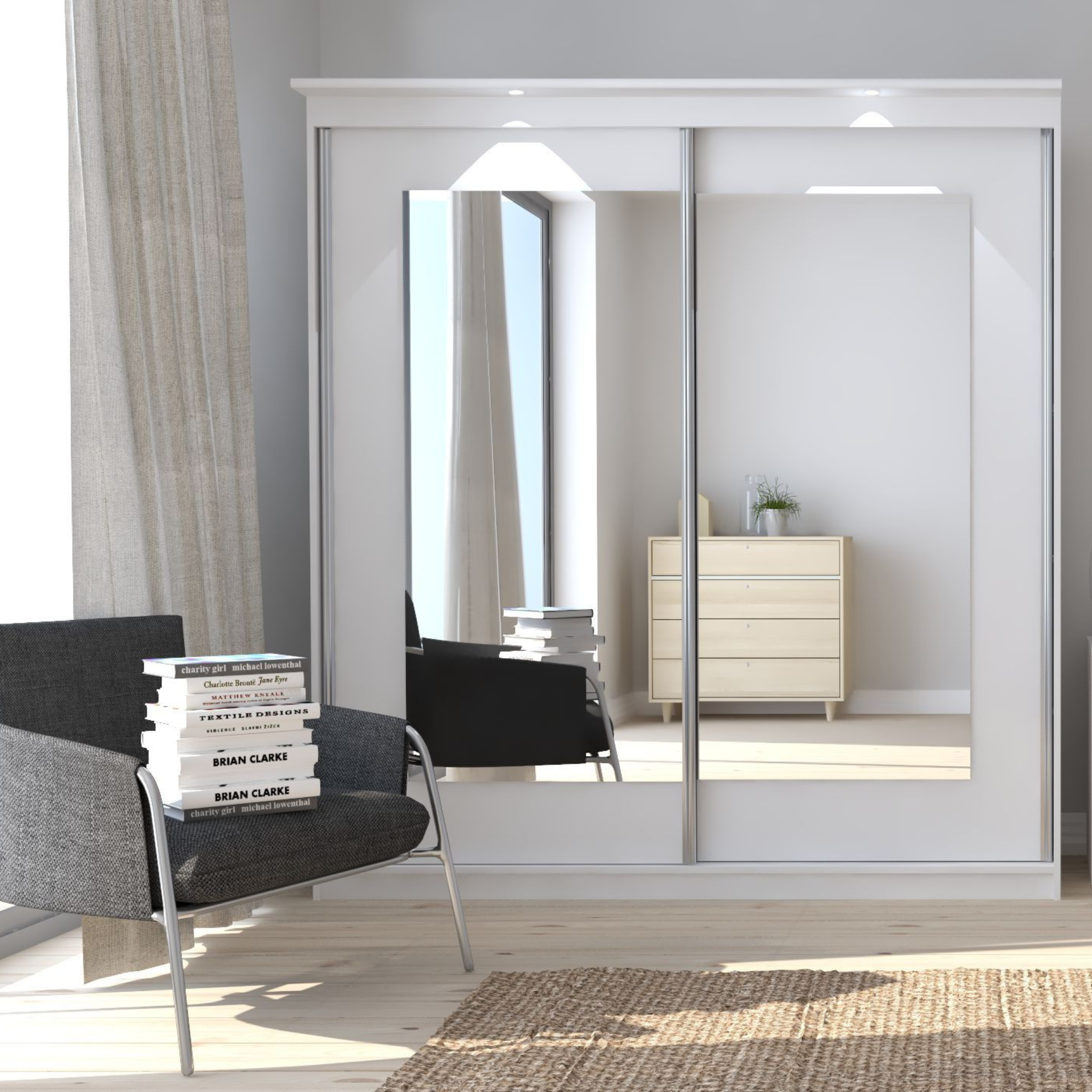 Spinta MORTY 2D2L/180 su veidrodžiu