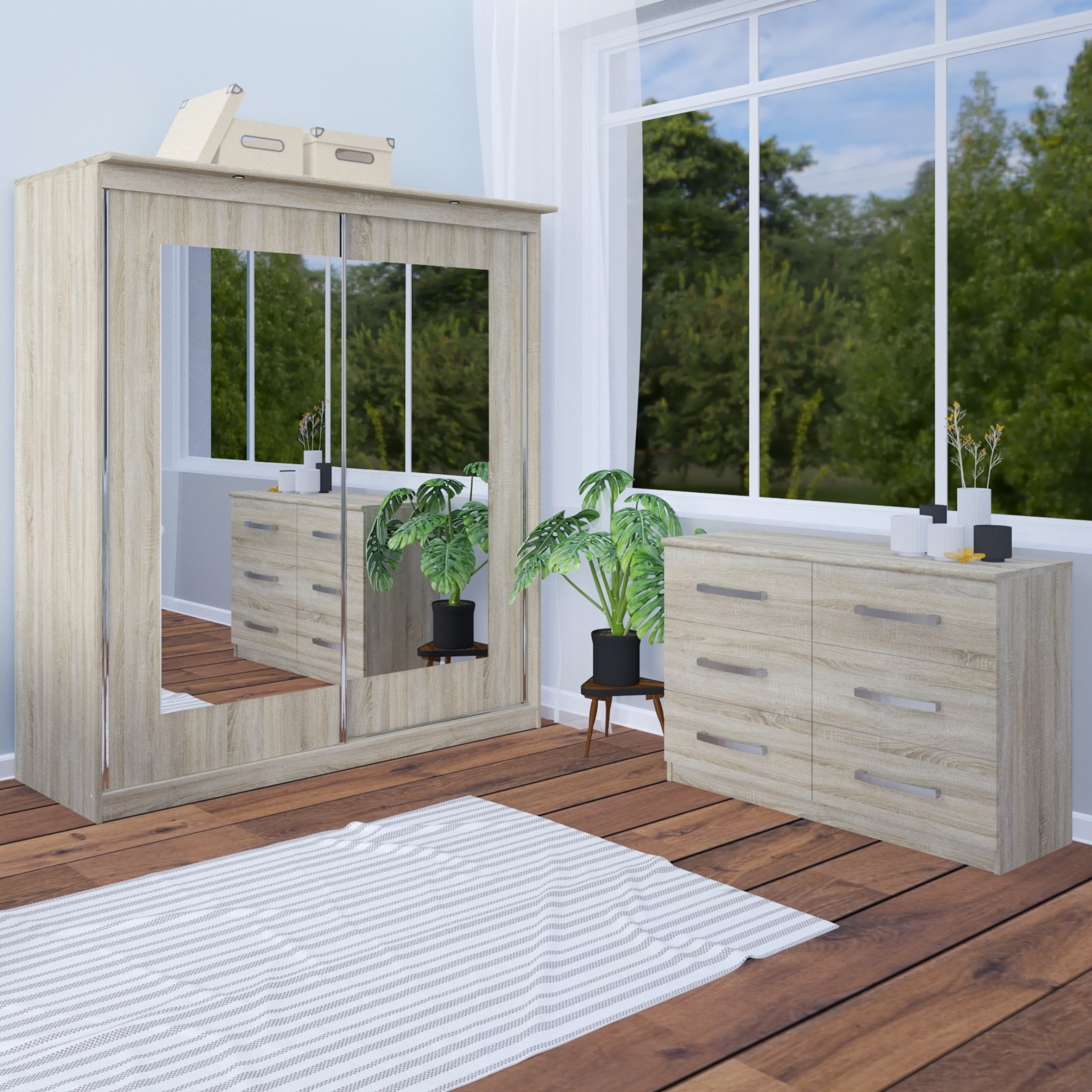 Spinta MORTY 2D2L/180 su veidrodžiu