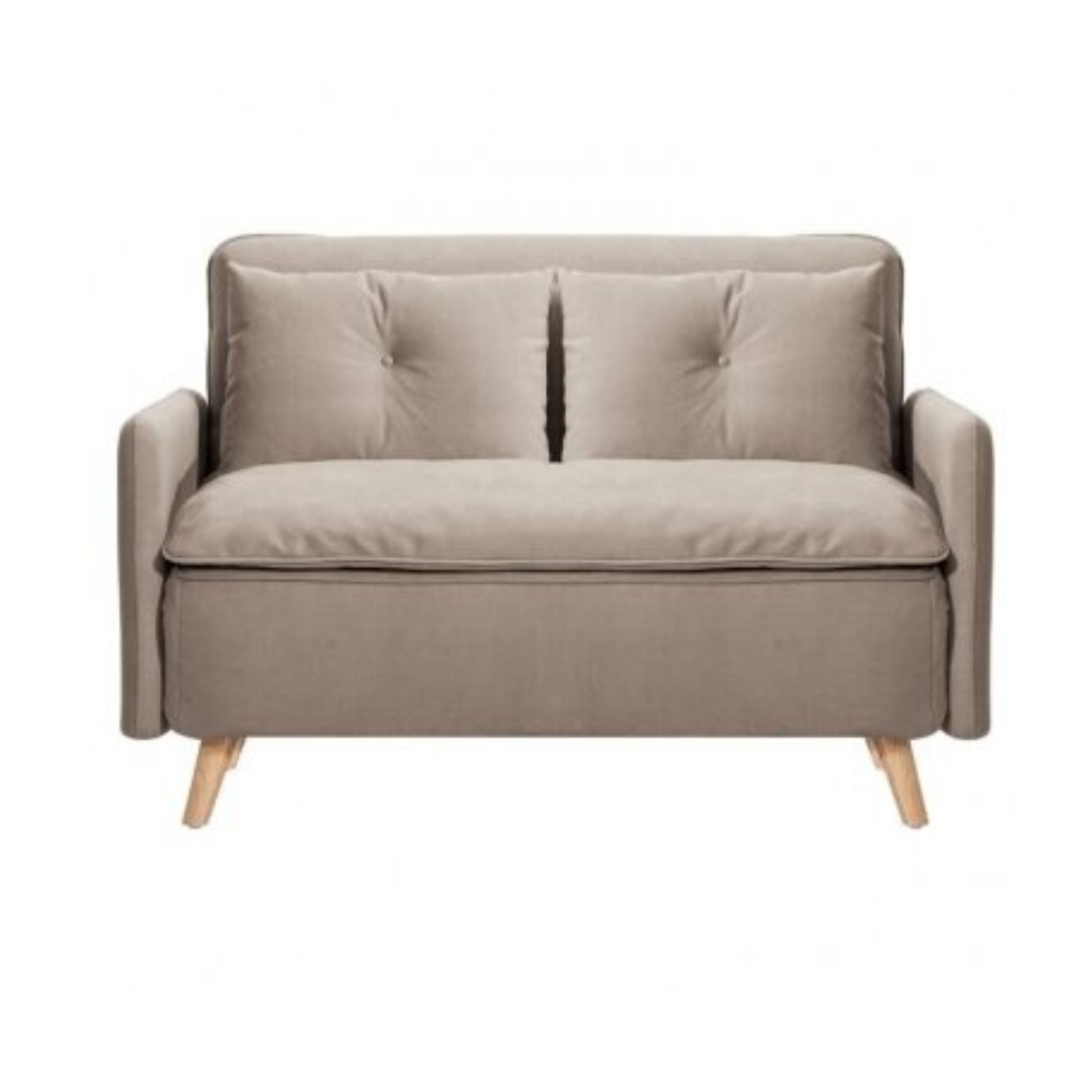 Sofa-lova „Bliss“ smėlio spalvos – kompaktiška sofa su „Click-Clack“ mechanizmu