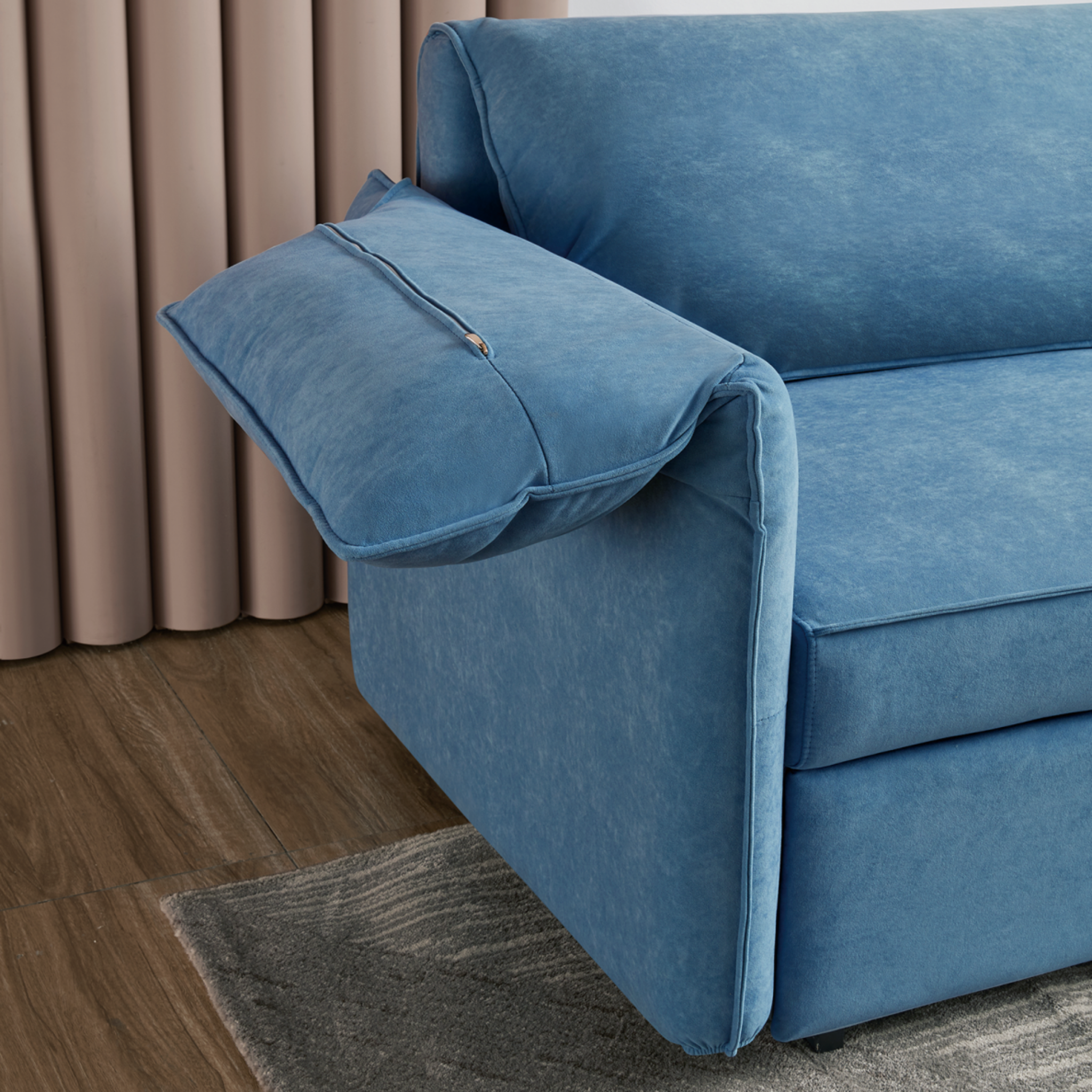 Sofa-lova „Nexus“ – porankio detalė ir apmušalų struktūra