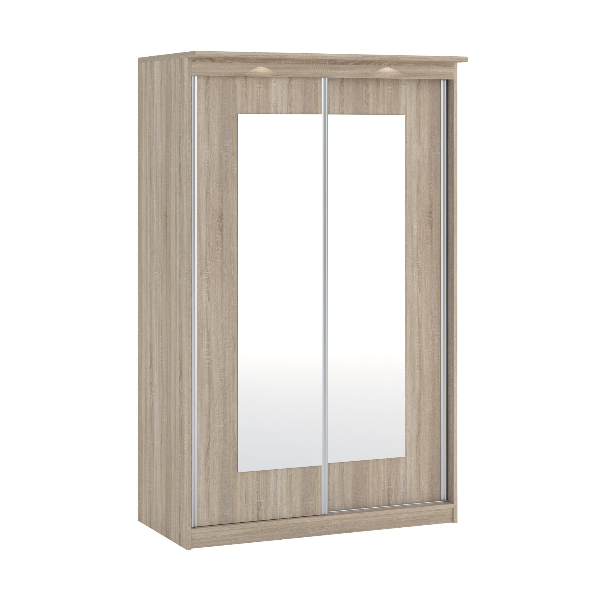 Sonoma ąžuolas Dviejų durų spinta MORTY su veidrodžiais ir LED apšvietimu